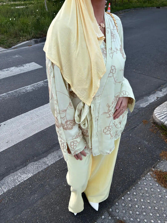 Ensemble chic - Haut cache-cœur et pantalon taille haute Maison Paris